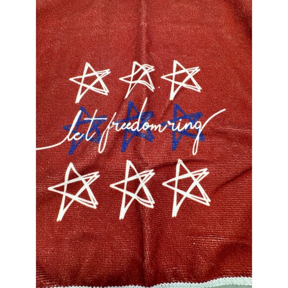Patriotic Red White & Blue "Let Freedom Ring" Star Microfiber Towel Used READ - Picture 2 of 7